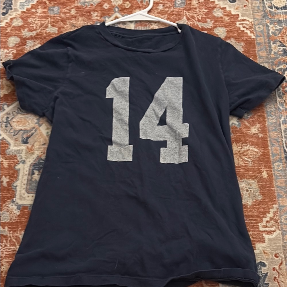 Brandy Melville Navy Blue Tee with Gray Number